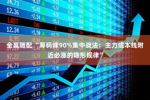 全赢随配 “筹码峰90%集中战法：主力成本线附近必涨的隐形规律”