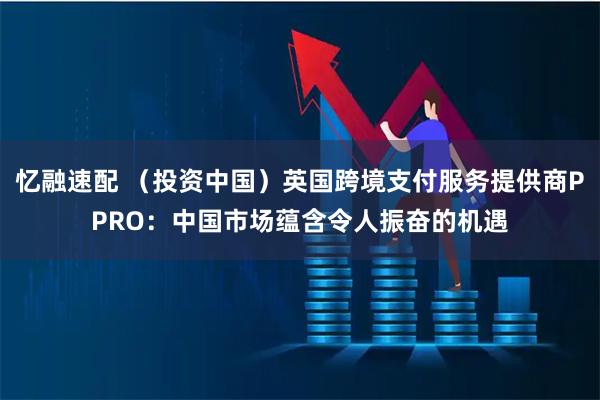 忆融速配 （投资中国）英国跨境支付服务提供商PPRO：中国市场蕴含令人振奋的机遇